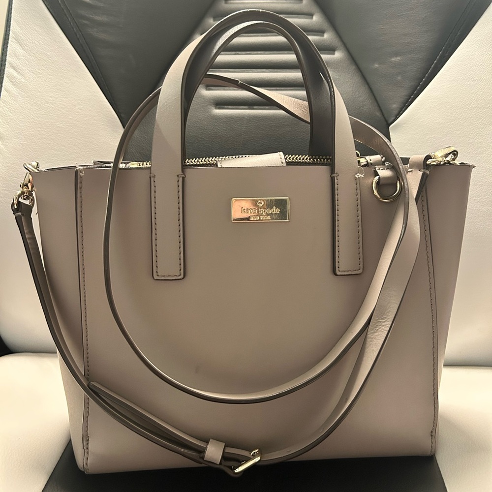 Kate Spade Grey Leather Tote Bag/Crossbody